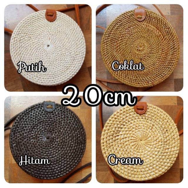  Tas  Rotan  Oval Putih TAS  BARU