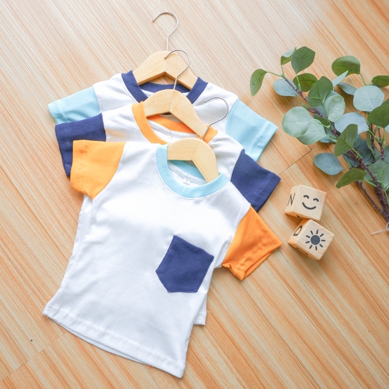 Playdate Stripe Tee Baju Kaos Anak Laki Laki Cowok T-shirt Anak Kaos Polo Anak Kaos Oblong Anak Cowo