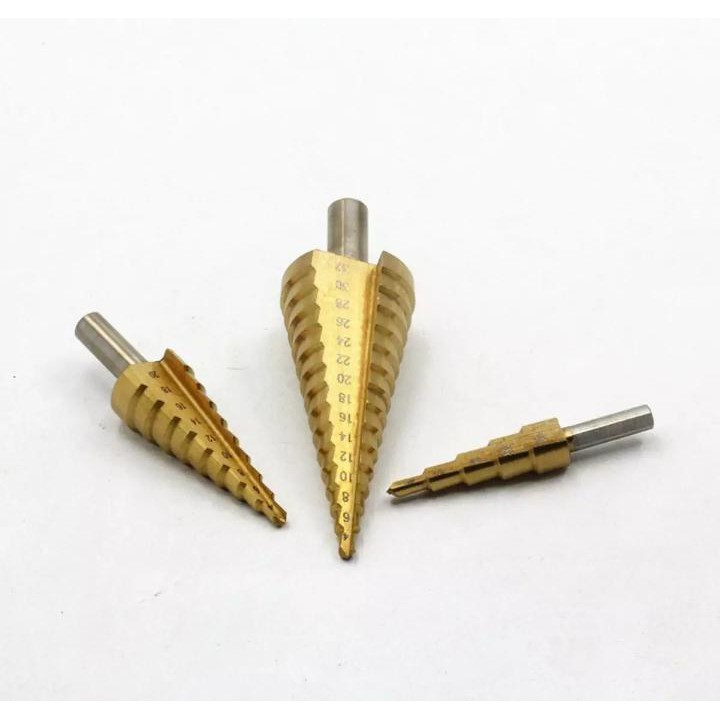 Mata Bor Pagoda Set 3 Pc 4-12 4-20 4-32 / Step Steel Cone Drill Bits