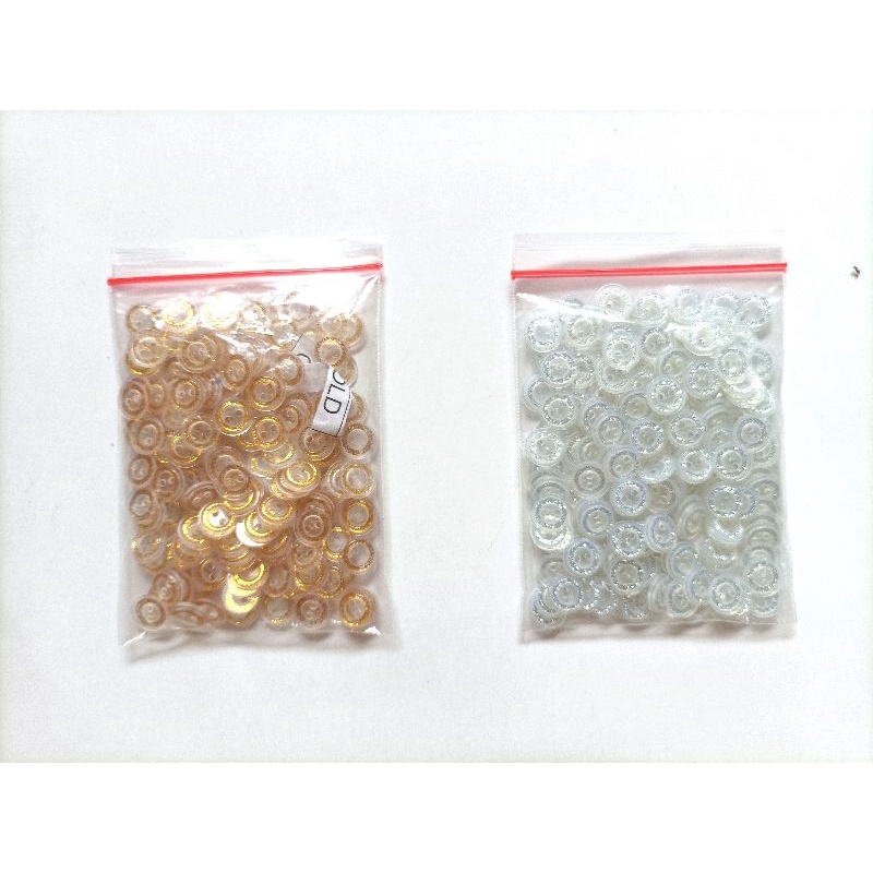 Kancing kemeja koko lis emas dan perak - kancing baju 11mm