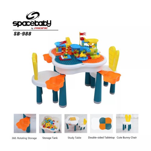 Makassar ! Multifunction Table and Chair 6 in 1 Space Baby SB 988