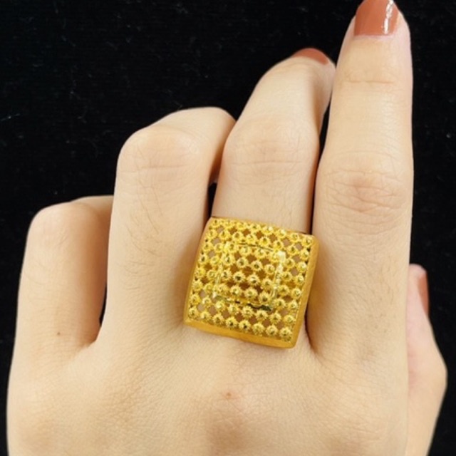 Cincin kerawang borobudur uk15 bisa diperbesar emas 16K 700 & 20k 875