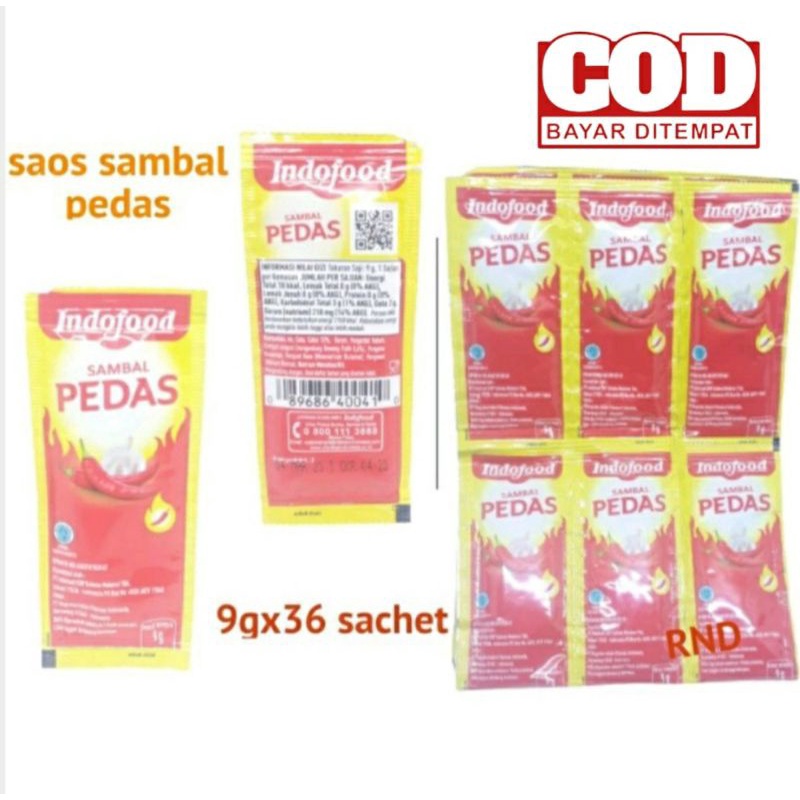 Jual Saos Indofood Sachet Indofood Sambal Pedas Renceng Isi 36×9ml