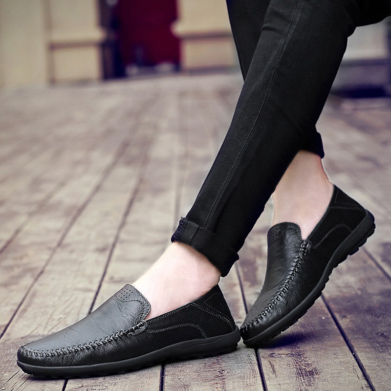 Highland Sepatu Slip On Pria Kulit Sintetis Casual Shoes Sepatu Pantofel Pria Formal MC408