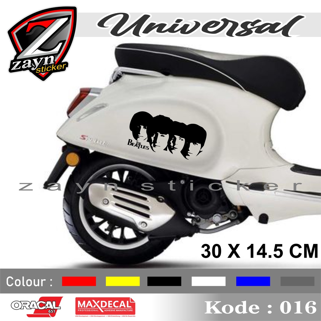 TERMURAH, LIST CUTTING STICKER THE BEATLES 1 VESPA SCOOPY GENIO VINO DLL 016