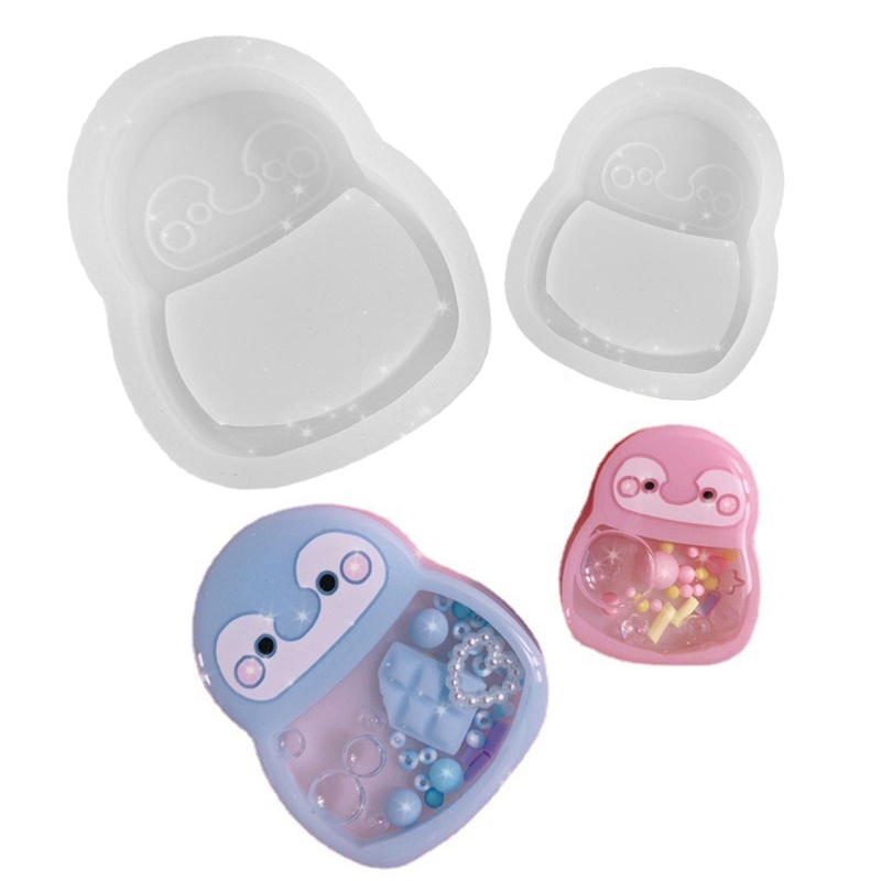 Siy Cetakan Resin Epoksi Bentuk Penguin Bahan Silikon Untuk Gantungan Kuncitas DIY