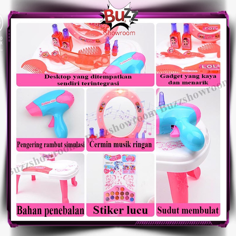 Dresser Make Up For Kids Table Mainan Meja Mekap Anak Set Fashion Toy