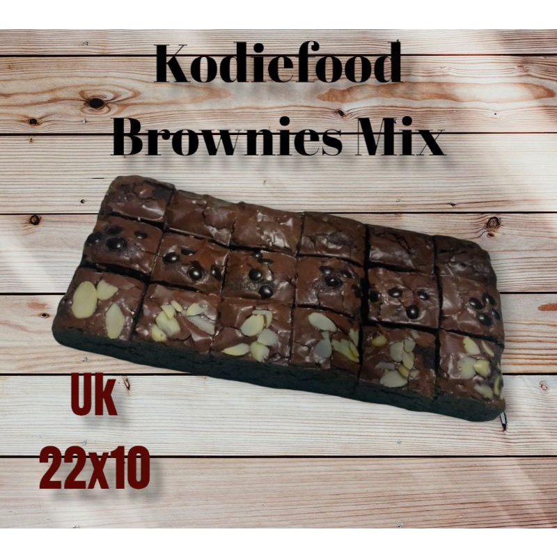 

Brownies coklat fudgy sekat mix toping