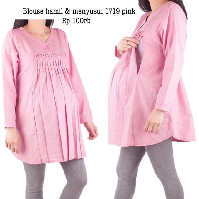 Baju Hamil Muslim Atasan 1719 Pink Shopee Indonesia