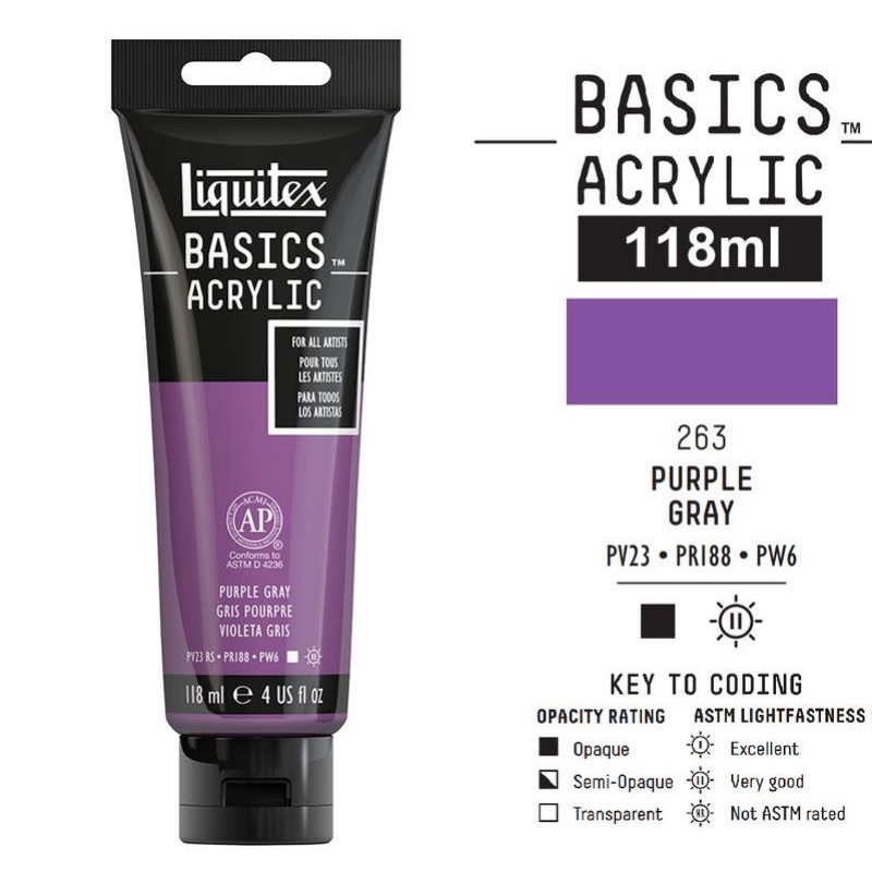 

LIQUITEX BASICS ACRYLIC COLOUR 118 ML PURPLE GRAY