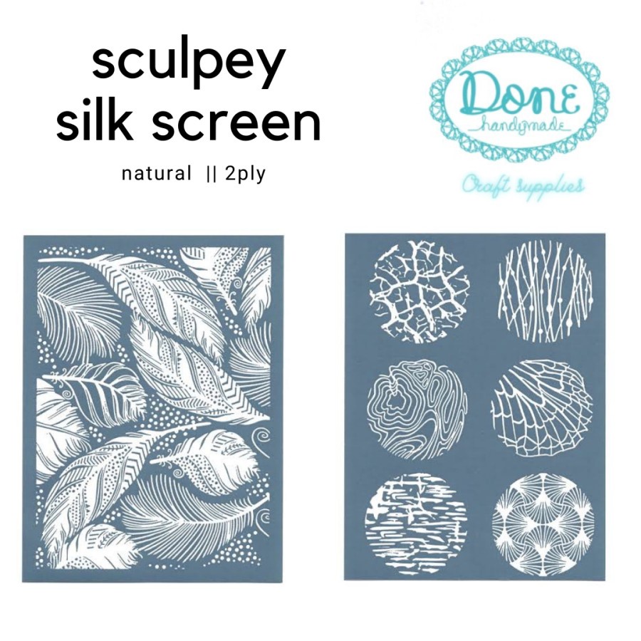 Sculpey silk screen natural alat clay alat motif clay alat craft