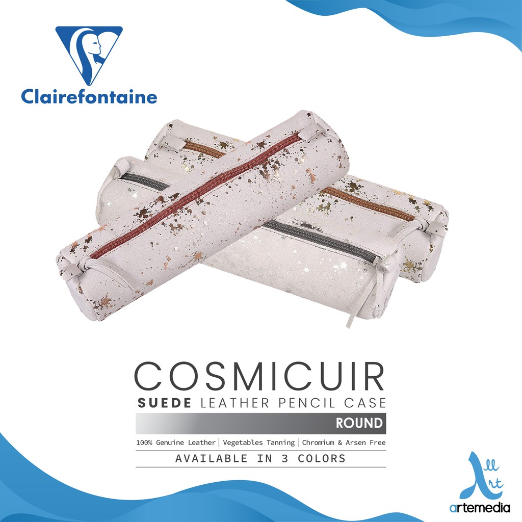 

Clairefontaine Cosmicuir Round Suede Leather Pencil Case