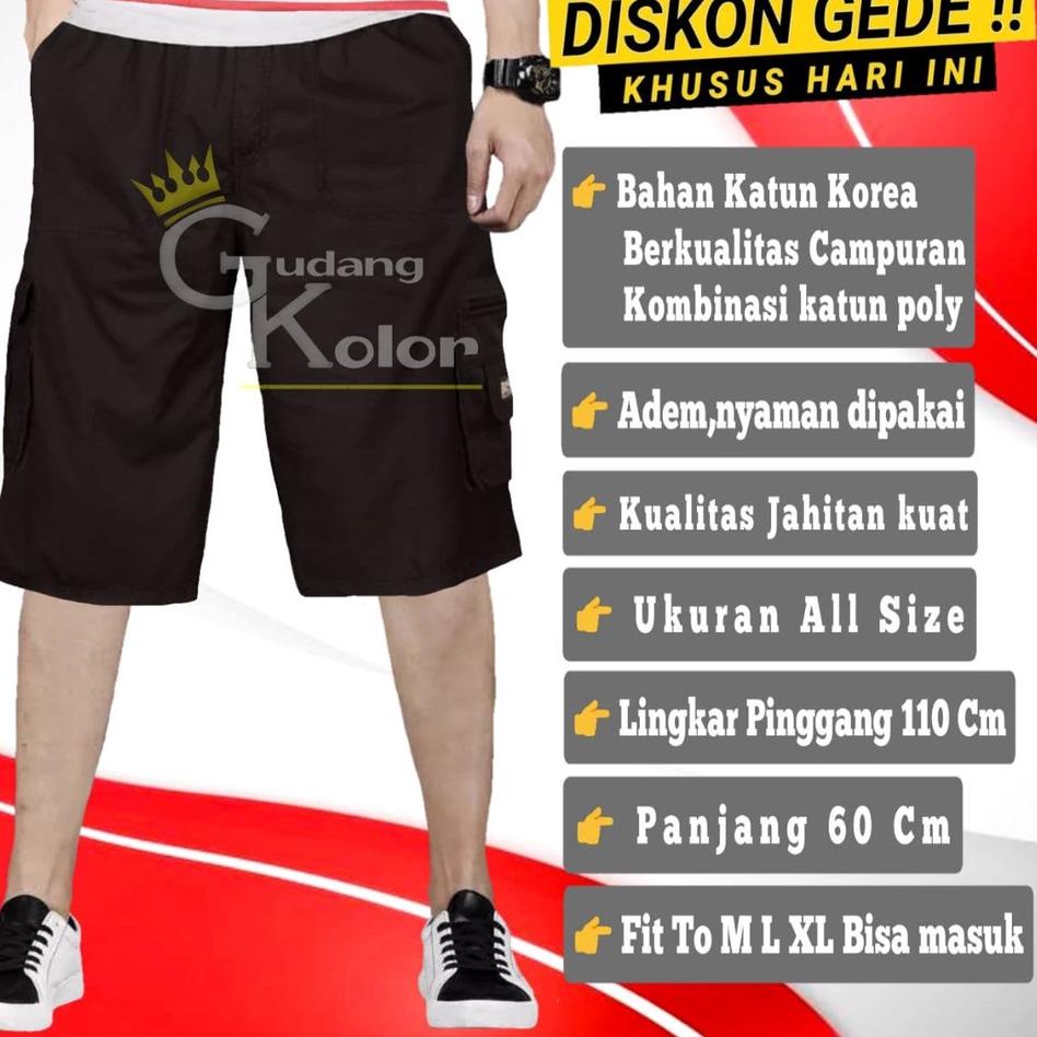││ Celana Pendek Cargo GK Dewasa Pria Cowok Santai Motif Polos Remaja Model Clana Kargo Velana Kasua