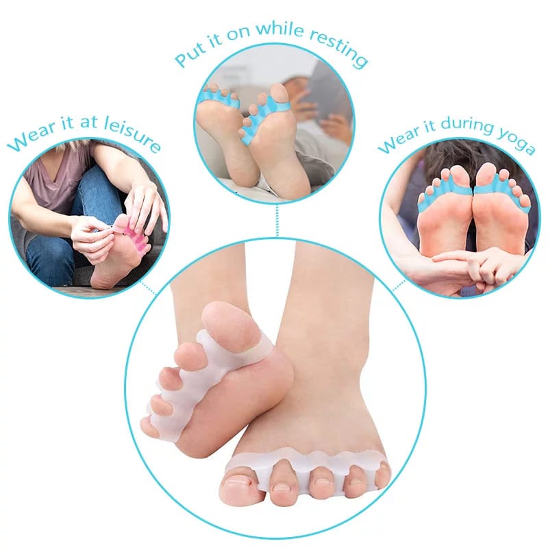 SATU PASANG INSOLE UNTUK KAKI HAMMER TOE HALLUX VALGUS BUNION GEL SILICON PEMISAH JARI KAKI