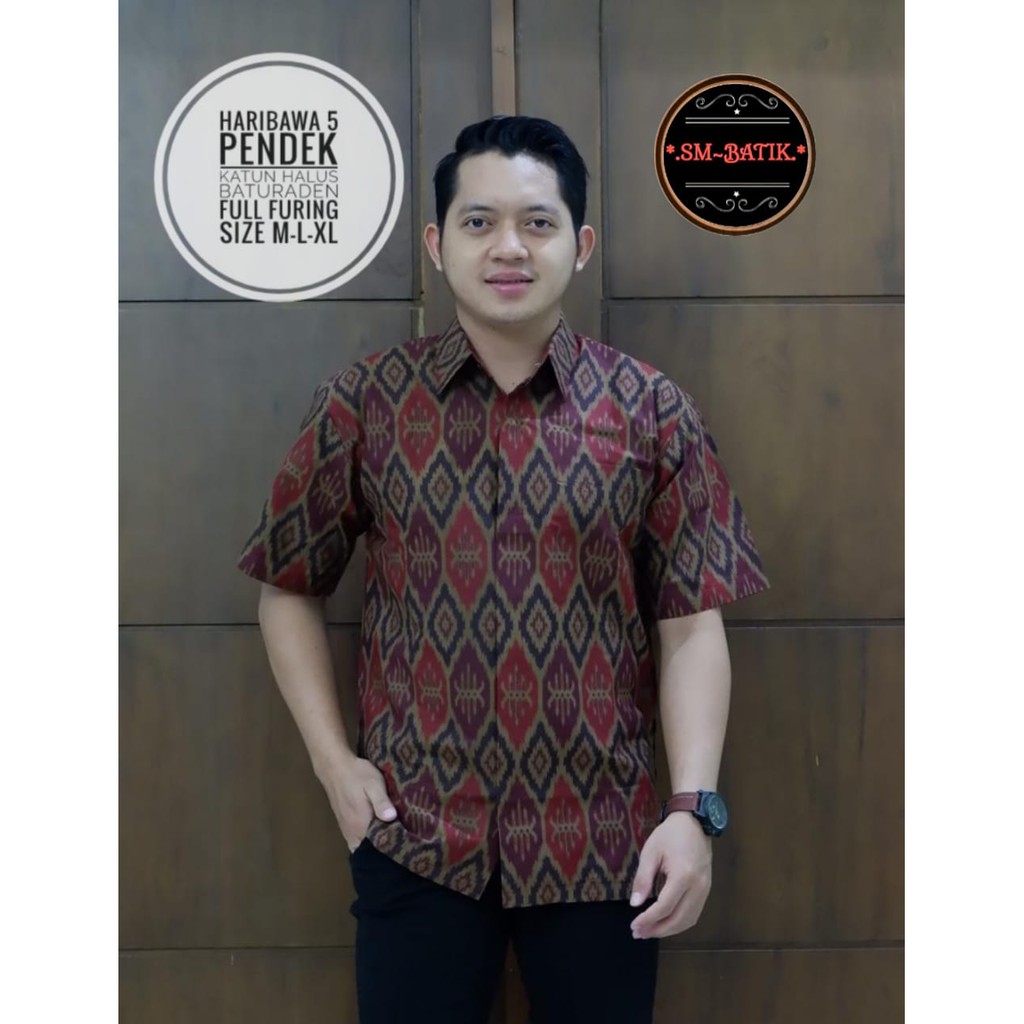 HARIBAWA 5 SM BATIKSOLOAMANAH KEMEJA BAJU BATIK PRIA SOLO LENGAN PENDEK PANJANG LAPIS FURING ATASAN BATIK PREMIUM MODERN KATUN HALUS MERAK BIRU PARANG MERAH WIDORO KAWUNG GEDHE KLABANG IRENG WISAKA KUNING KLABANG ABANG CANDRAGUNA ADIDHARMA HARDINOTO