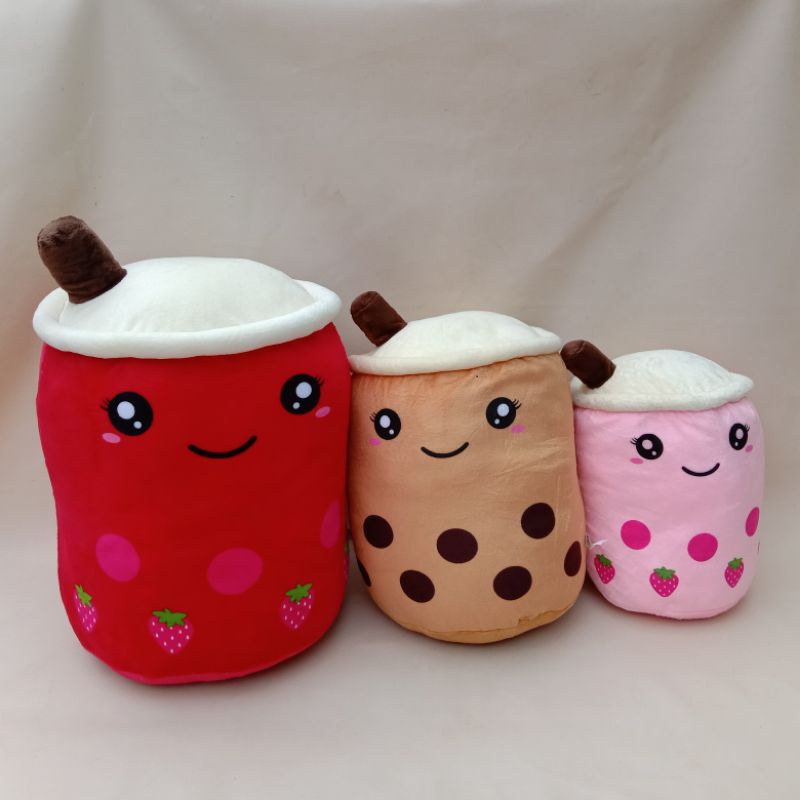 COD Free Ongkir Import BONEKA BOBA MILK TEA /BOBA ES KRIM /BOBA ES KRIM LAMPU BROWN SUGAR  UKURAN M,L,XL,jumbo,giant