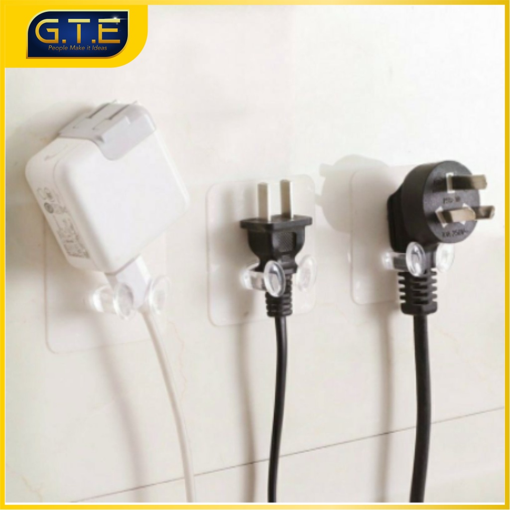 Gantungan Colokan Kepala Steker Listrik / Transparan Power Plug Hook / Hook Steker Gantungan Colokan