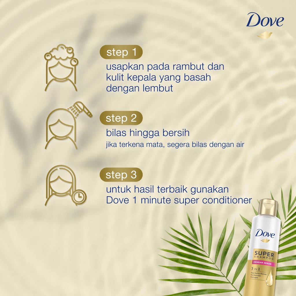 Dove 3 In 1 Super Shampoo Hair Serum 125Ml - Anti Lepek Anti Ketombe Anti Hair Fall-6