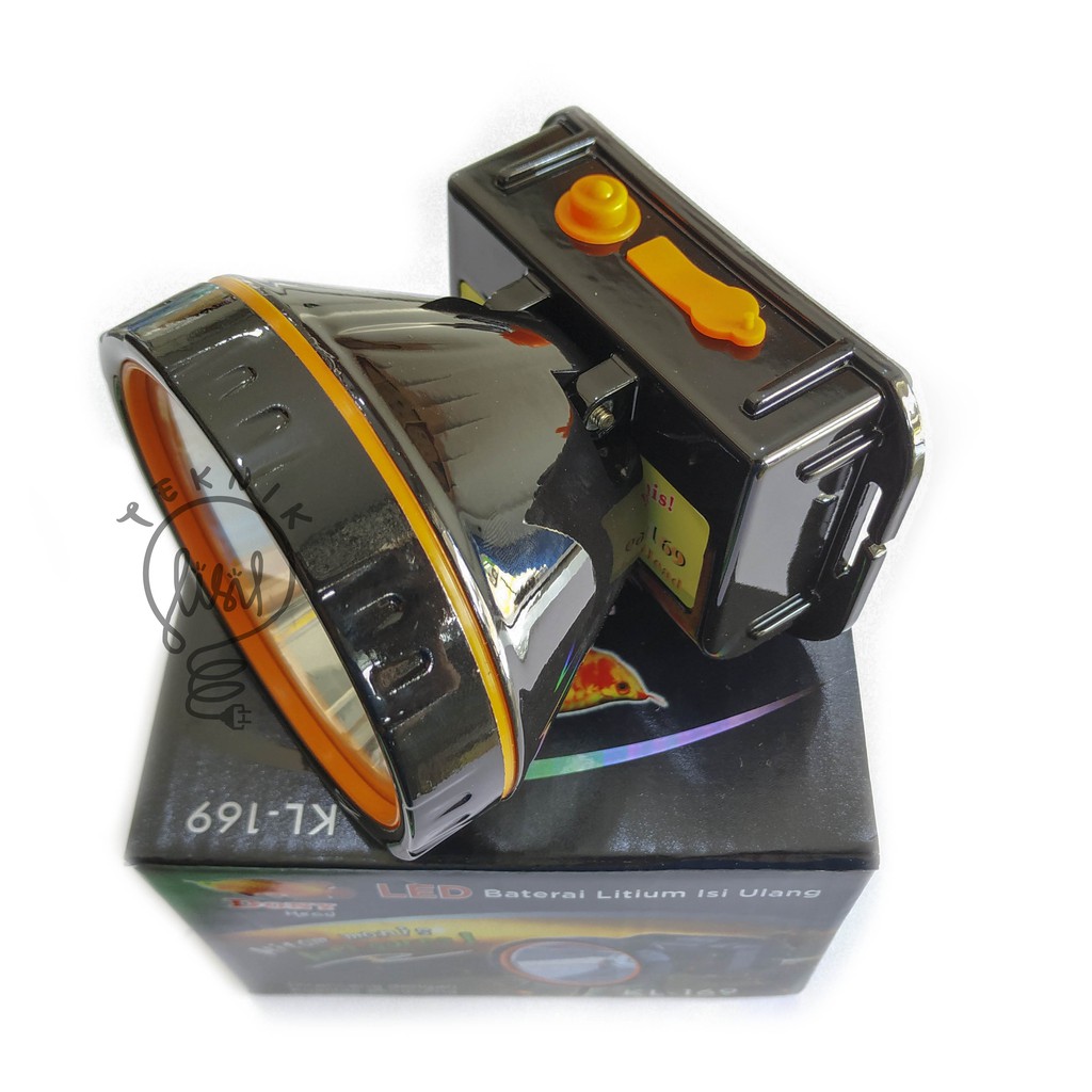 LAMPU KEPALA RECHARGEABLE HEAD LAMP LED SENTER ORIGINAL 10 WATT 10W DONY KL-169 HL01-D004-006-A8AA