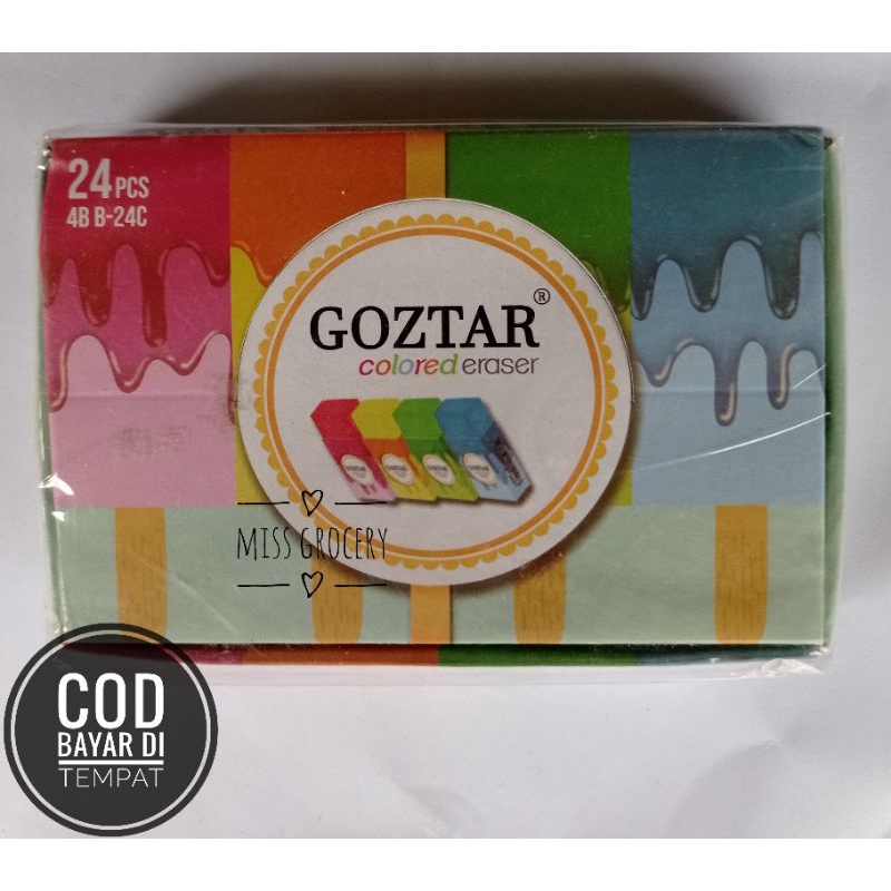 (1pack)Eraser Penghapus Pensil Putih Warna-Warni Murah Lucu Grosir Isi 24 Dan 40