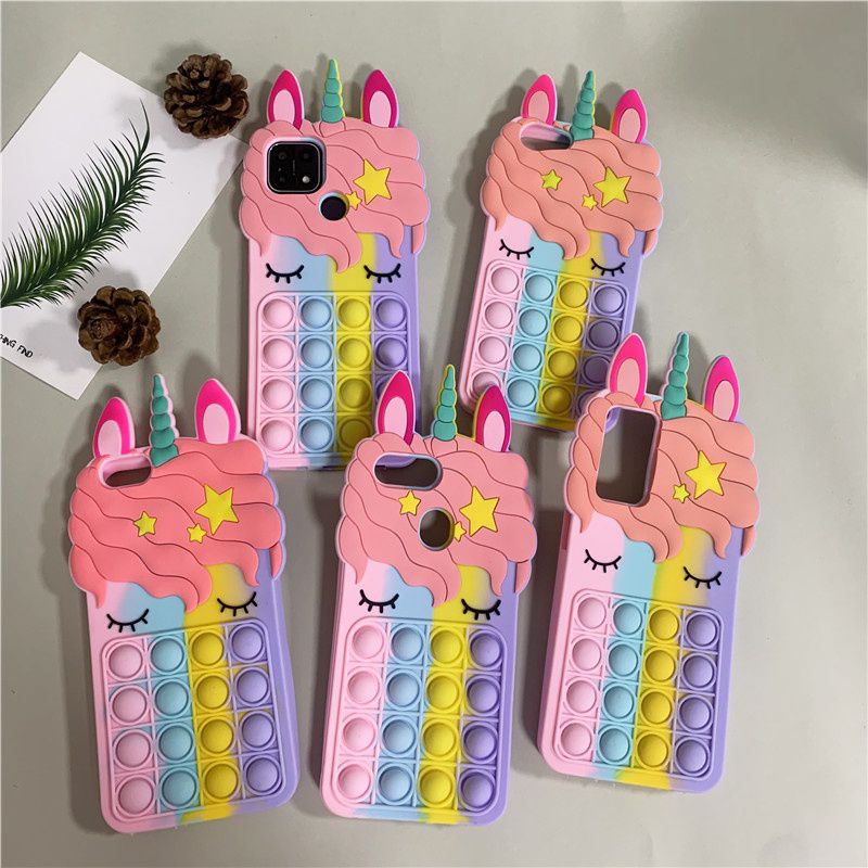 Case OPPO A5s casing Pop It kartun unicorn