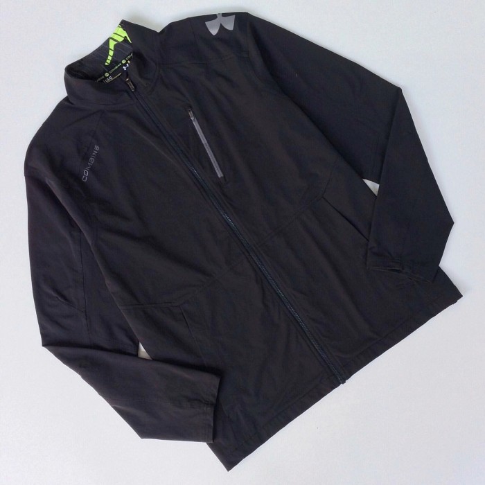 Jaket UNDER ARMOUR Original Track Combine Hitam Waterproof Repellent Preloved Second Bekas