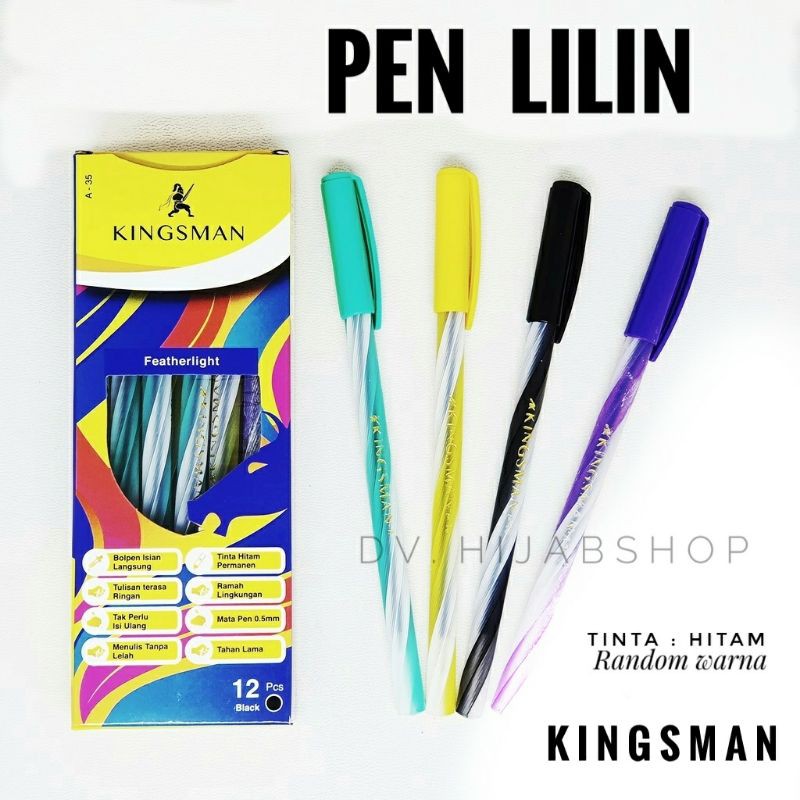 

Bolpen Pen Lilin Kingsman / Tinta Hitam / Pulpen Random Warna