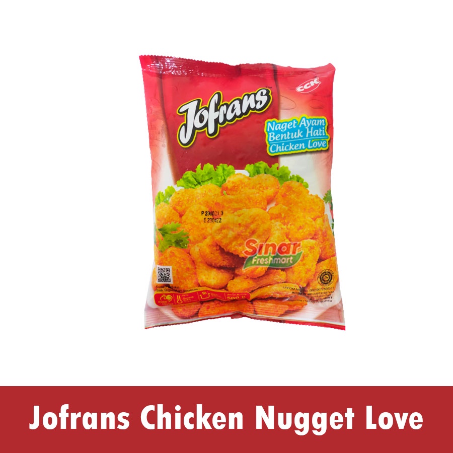 

[SINAR.FRESHMART] JOFRANS CHICKEN NUGGET LOVE / NUGGET AYAM [500gr]