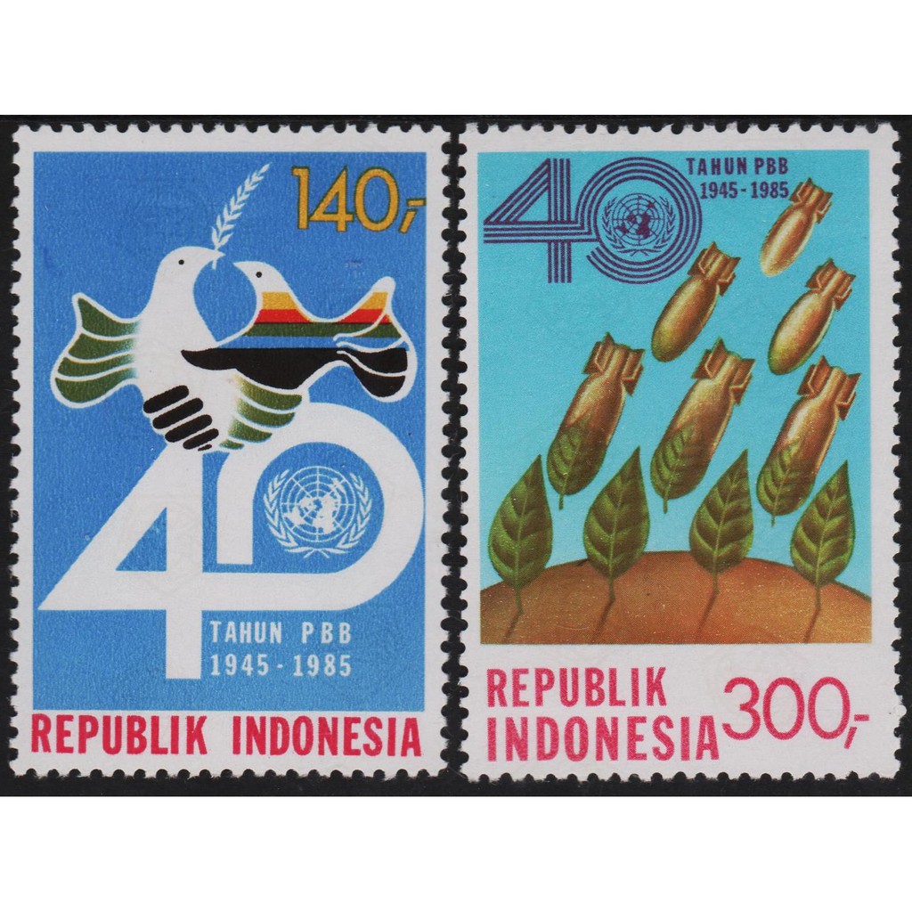 

Perangko Filateli #I106 - Indonesia MNH 2v 24.10l1985 UNO 40th Anniv.