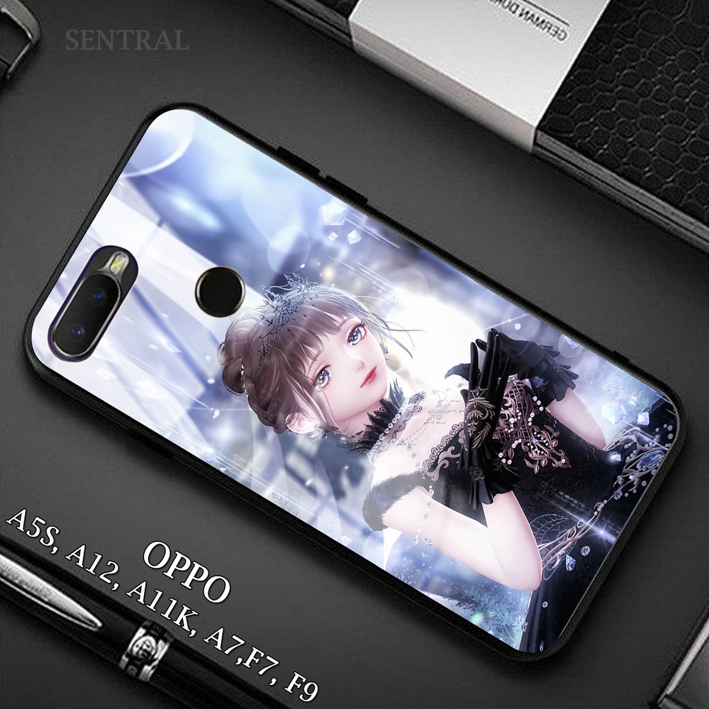 Softcase Glass Kaca OPPO A5s - Case Hp Pelindung Handphone OPPO A5s [ A53 ].