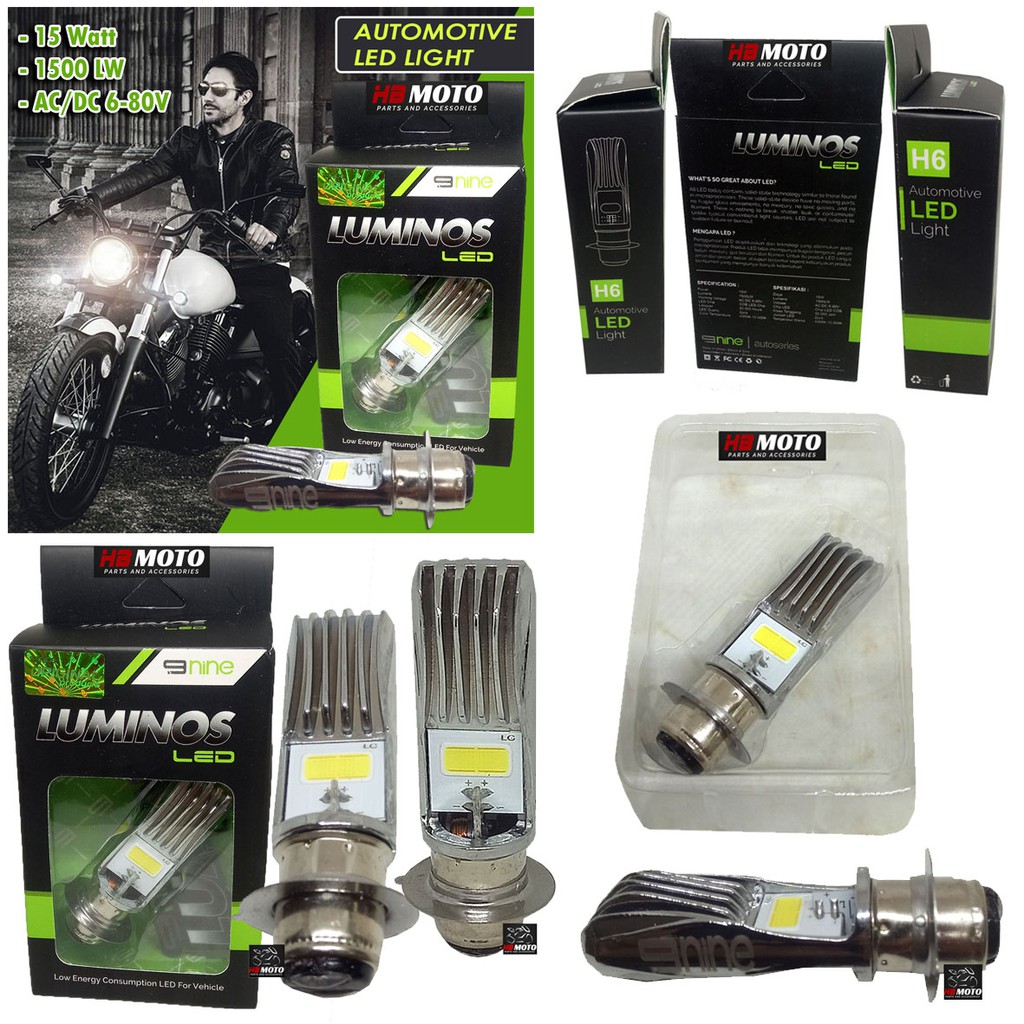 Lampu LED Luminos/Lampu LED Motor Original Luminos Bebek, Matik  H6 9NINE/Lampu LED Utama