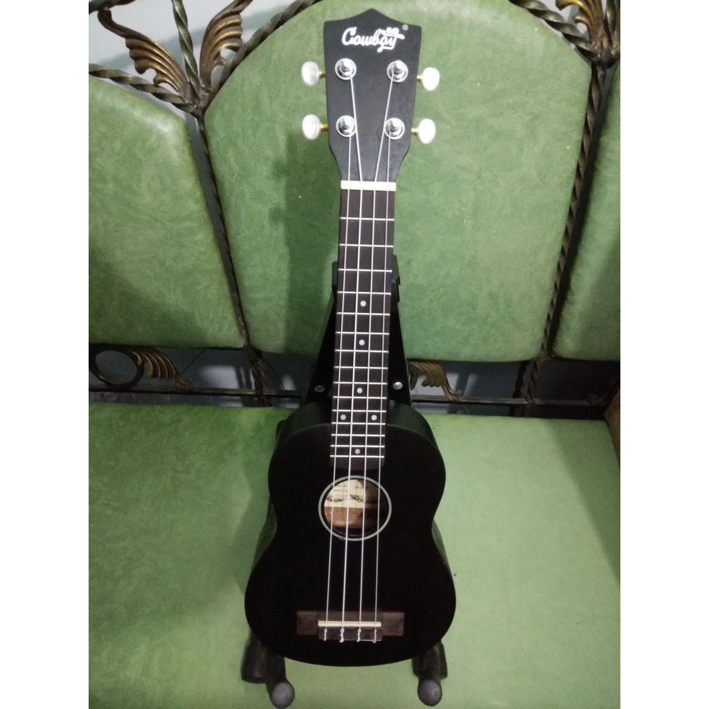 Ukulele Soprano Merk Cowboy Original Tipe UK-21 BK Warna Hitam Jakarta Murah Bonus Tas Senar Pick