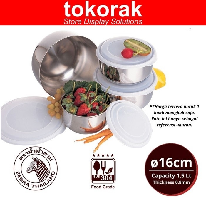 ZEBRA FOOD STORAGE 16 CM EXTRA 110421 TEMPAT SIMPAN MAKANAN STAINLESS