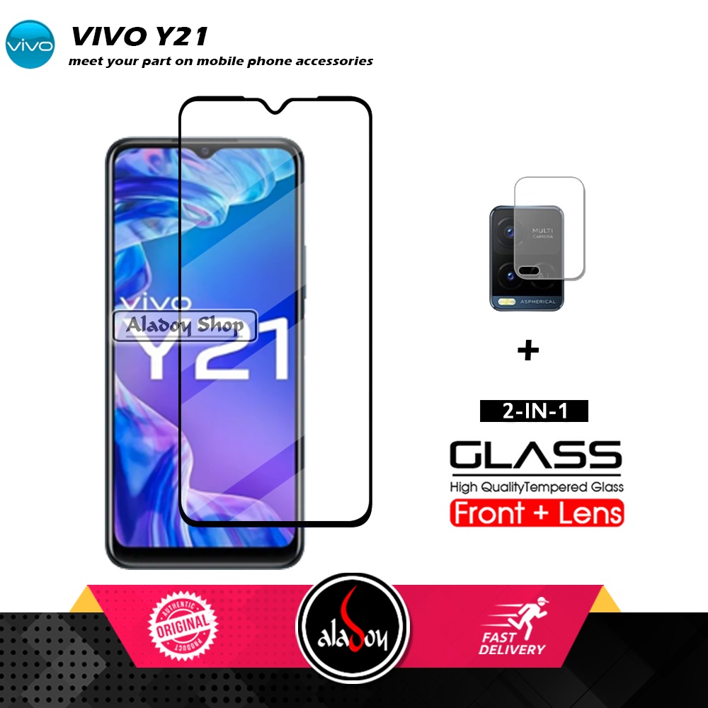 Tempered Glass VIVO Y21 PAKET 2 IN 1 Tempered Glass Layar dan Tempered Glass Camera