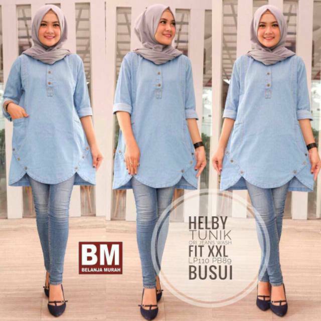 BLOUSE JUMBO BLOUSE WANITA ATASAN WANITA BLOUSE JEANS BAJU BUSUI BLOUSE BUSUI BAJU MURAH GROSIR