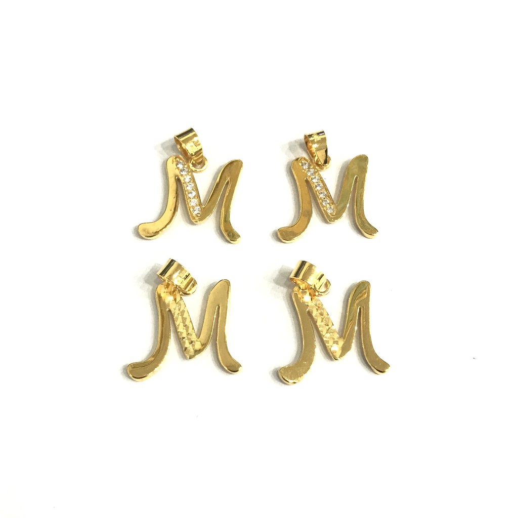 Liontin Huruf M Variasi (Emas Asli Kadar 700)