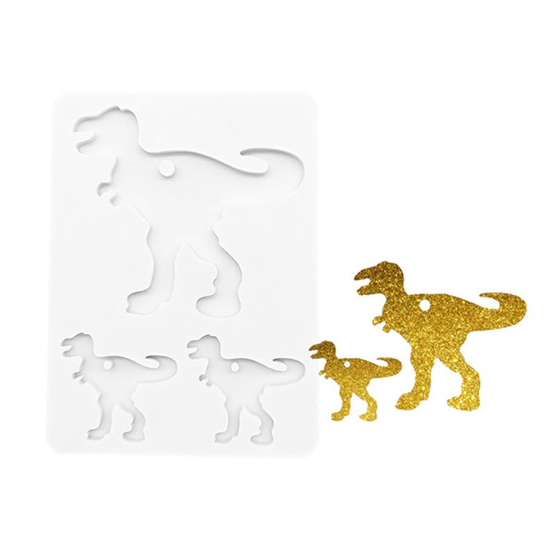 SIY  Mom Sheep Baby Lamb Alpaca Family Animal Keychain Silicone Mold with Hole Tortoise Cow Dinosaur Resin Mold Art Crafts