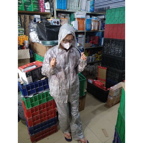 JAS HUJAN JAKET HUJAN MANTEL BAJU DAN CELANA DOLPHINE SILVER