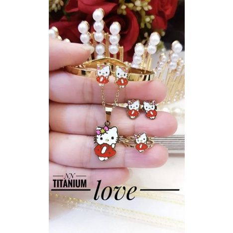 set anak hello kity perhiasan  xuping & titanium murah surabaya.grosir lebih murah
