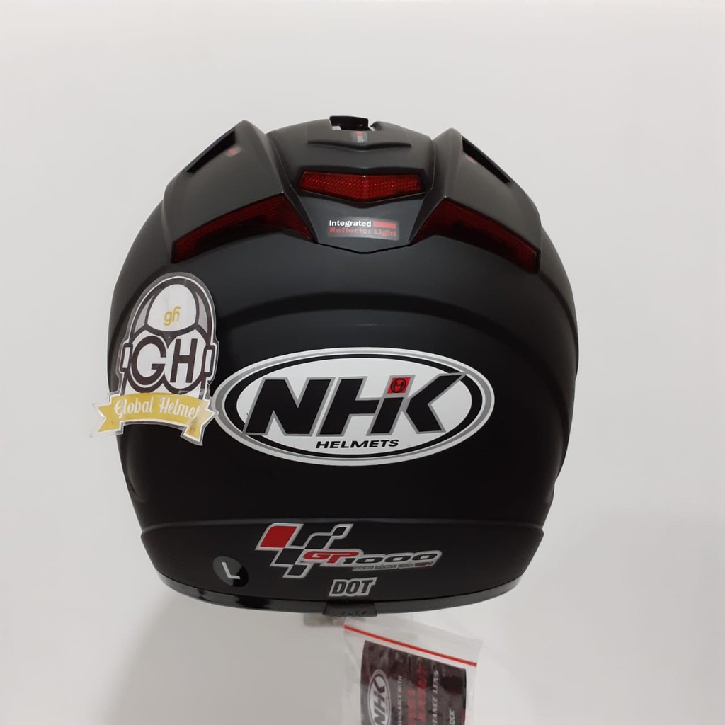 HELM NHK GP1000 POLOS GP 1000 GP-1000 GP1K SOLID BLACK DOFF FULL FACE HELMET