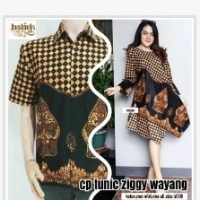 Batik Couple Tunik Ziggy Wayang Sarimbit Tunik Zigy Wayang Tunic Ziggy Wayang Seragaman