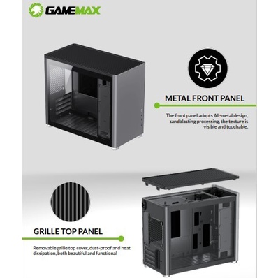 Gamemax Casing PC Gaming SPARK M-ATX / Casing Komputer M ATX