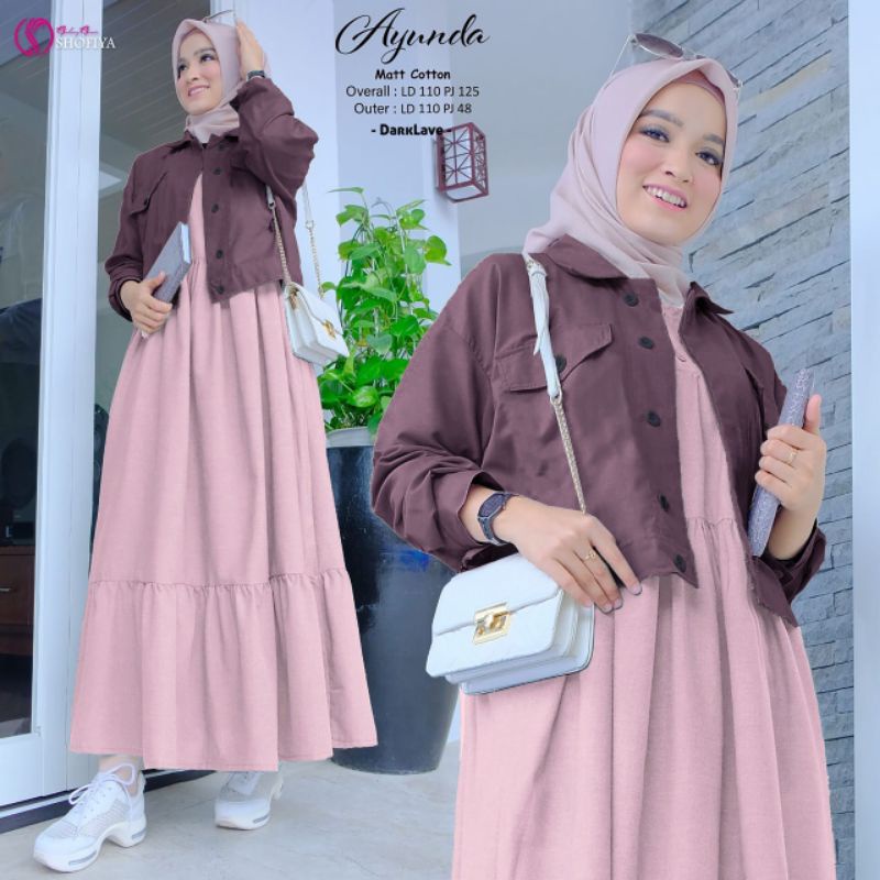 AYUNDA Gamis Dres Set Jacket Original Shofiya