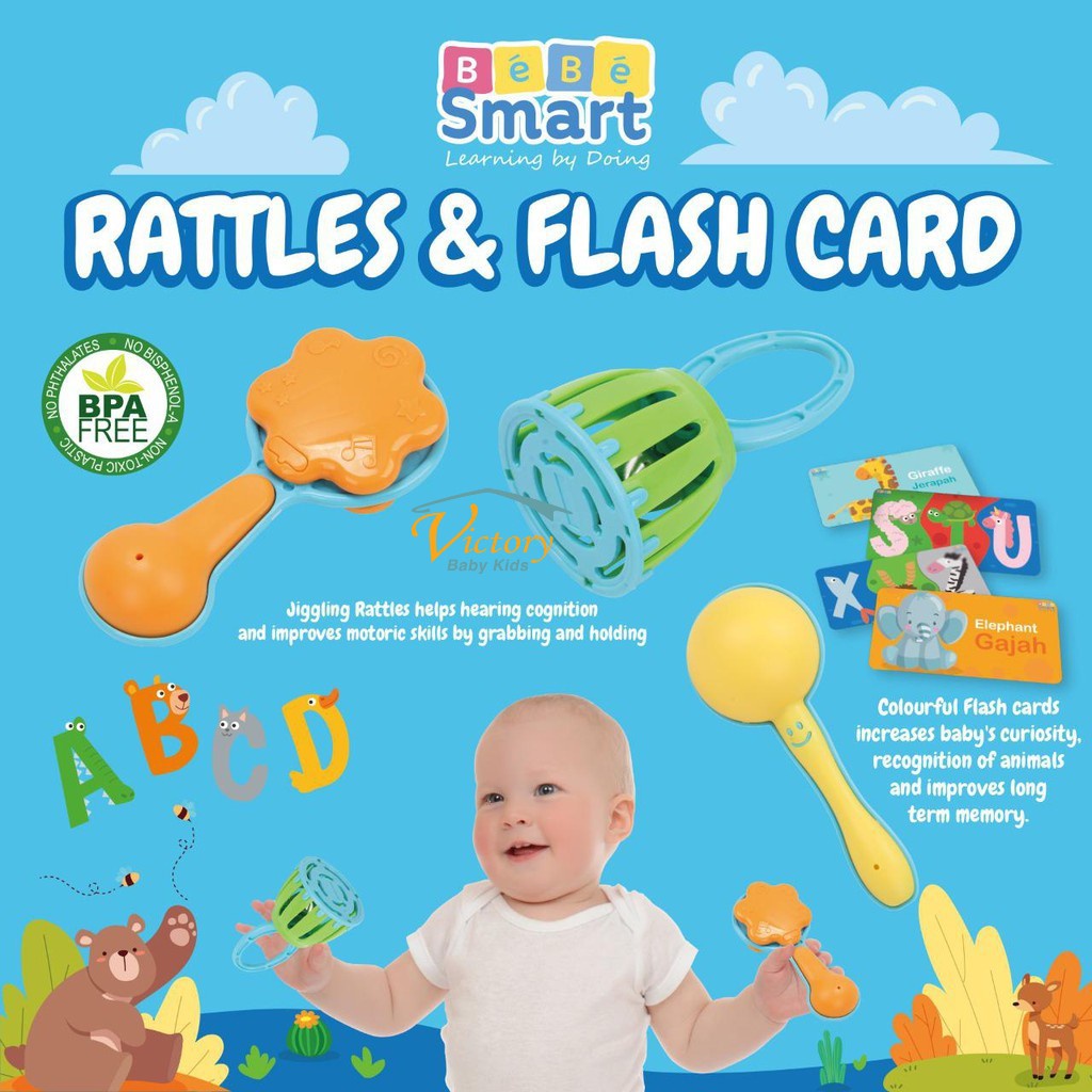 Bebe Smart Rattles &amp; Flash Card | Mainan Edukasi