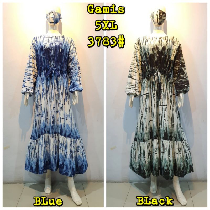 JOSJOLI_STORE/3781-3783 Gamis Rayon Super Jumbo 5XL/Pakaian Wanita Dewasa Free Masker/Busui