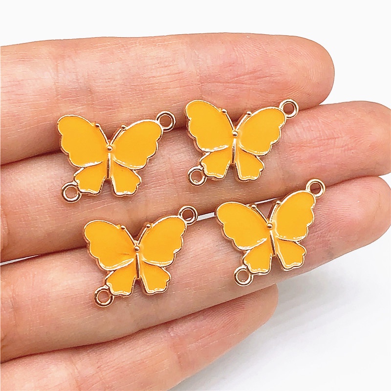 Butterfly 4pcs Liontin Kupu-Kupu Bunga Aster Bahan Alloy Untuk Membuat Perhiasan DIY