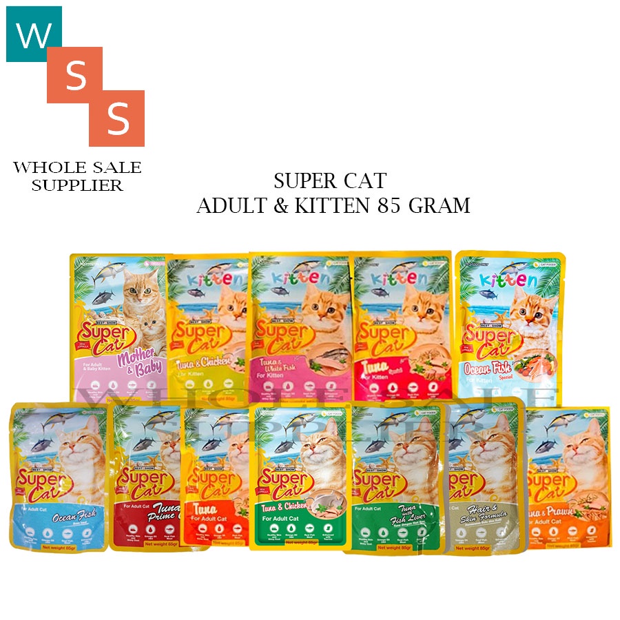 Makanan kucing basah super cat pouch 85gr all varian