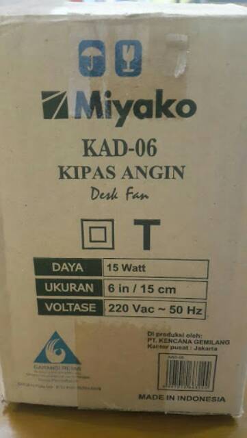 Miyako Desk Fan KAD-06. 6&quot; Kipas Angin mini besi meja