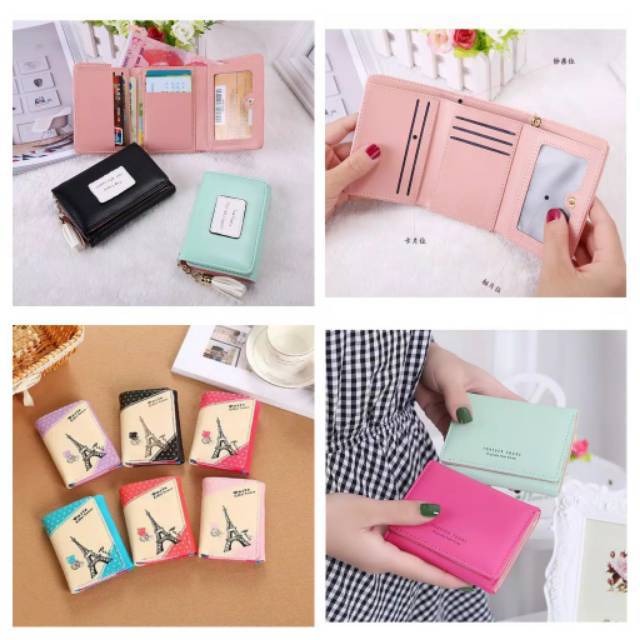 Dompet Cewek Mini Lipat 3 / Dompet Kulit / Dompet Gadis / Dompet cantik -