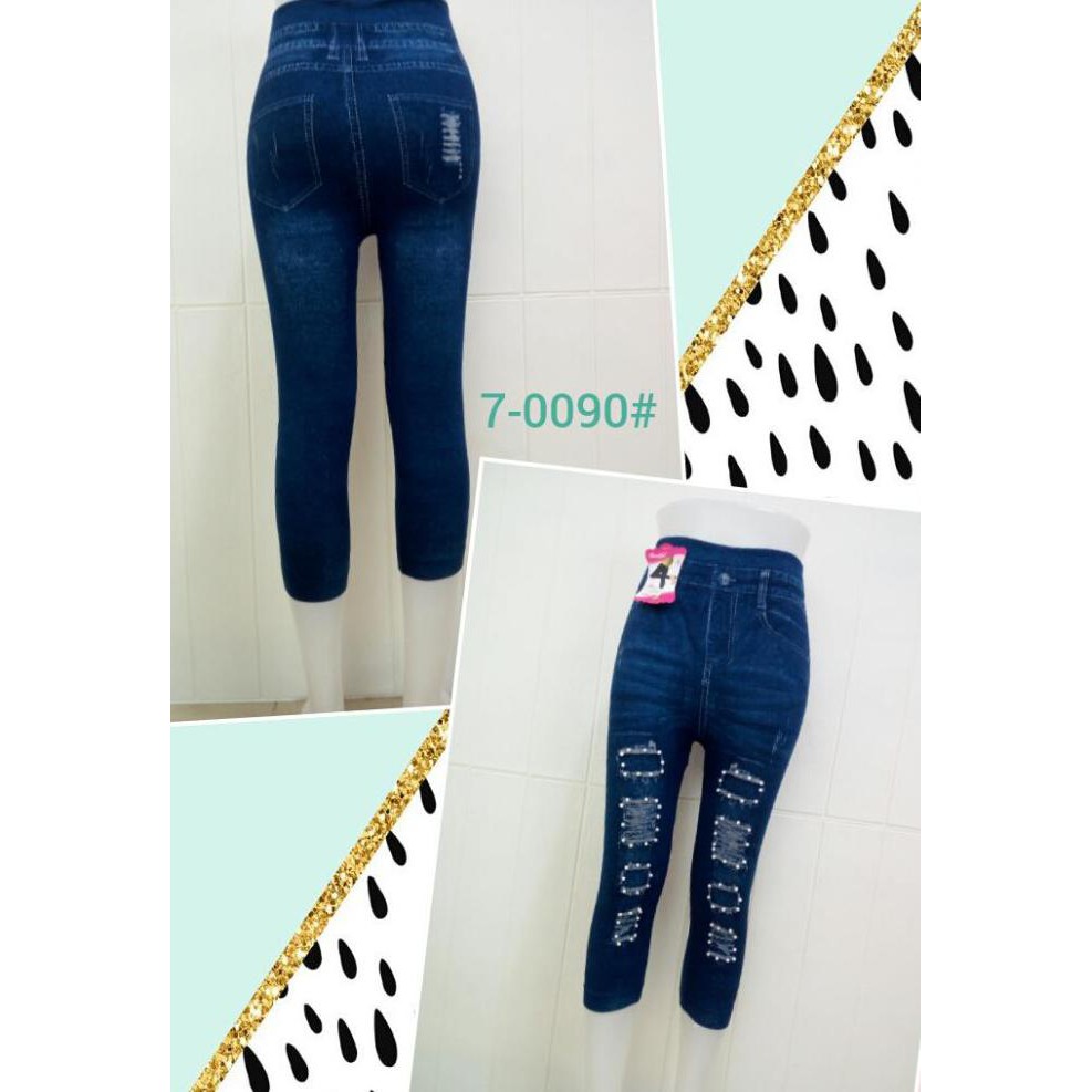 Celana Legging levis Wanita Jeans Leging Mutiara 7/8 Tebal Adem